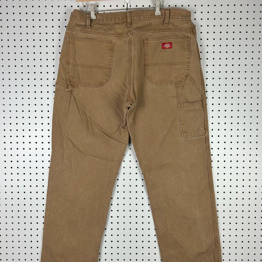 Dickies Carpenter Pants 36x34 Khaki Brown Distressed Faded Work Wear Skater Y2K - Picture 2 of 6